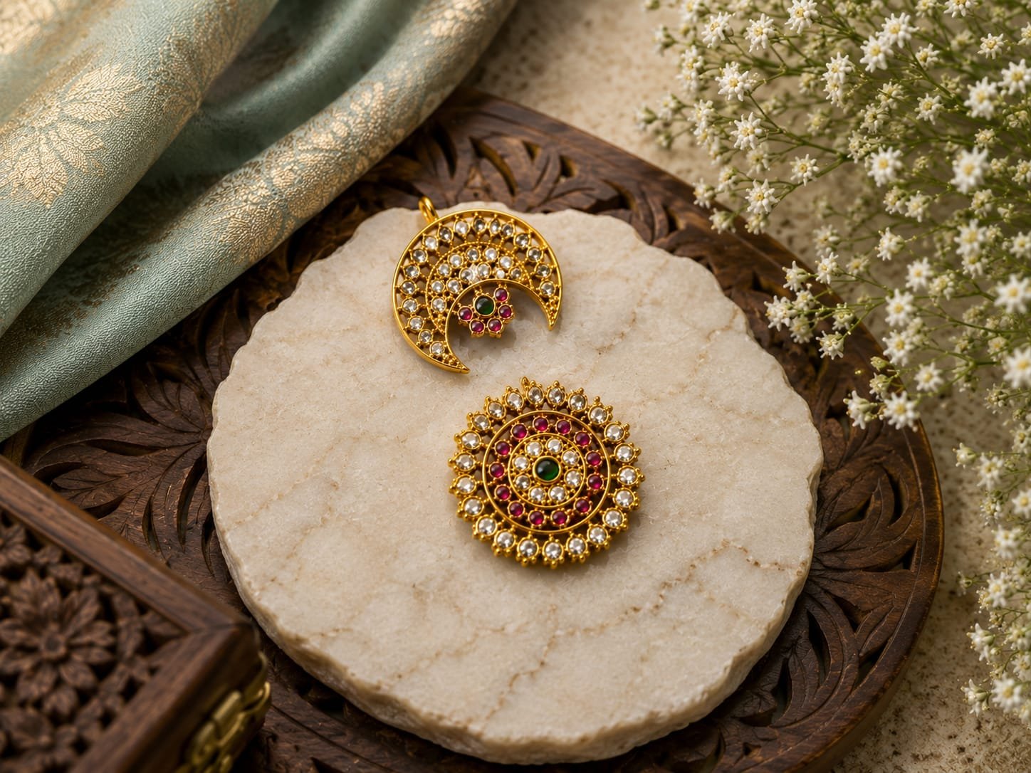 Traditional 1 Gram Gold-Plated Imitation Hair Brooch